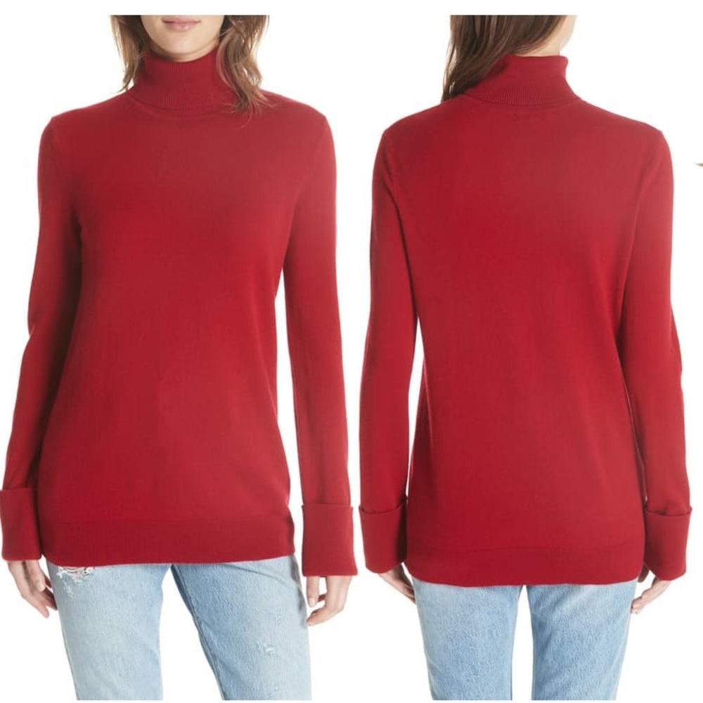 EQUIPMENT Cashmere Ully Sweater, Ully Red Cashmere Turtleneck Sweater XS